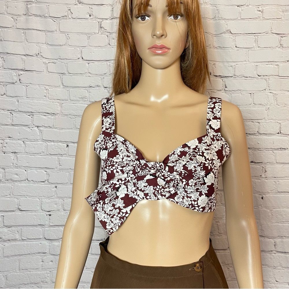 Zara New Zara Floral Cotton Cropped Buckle Top Size S Size S / US 4 / IT 40 - 3 Thumbnail