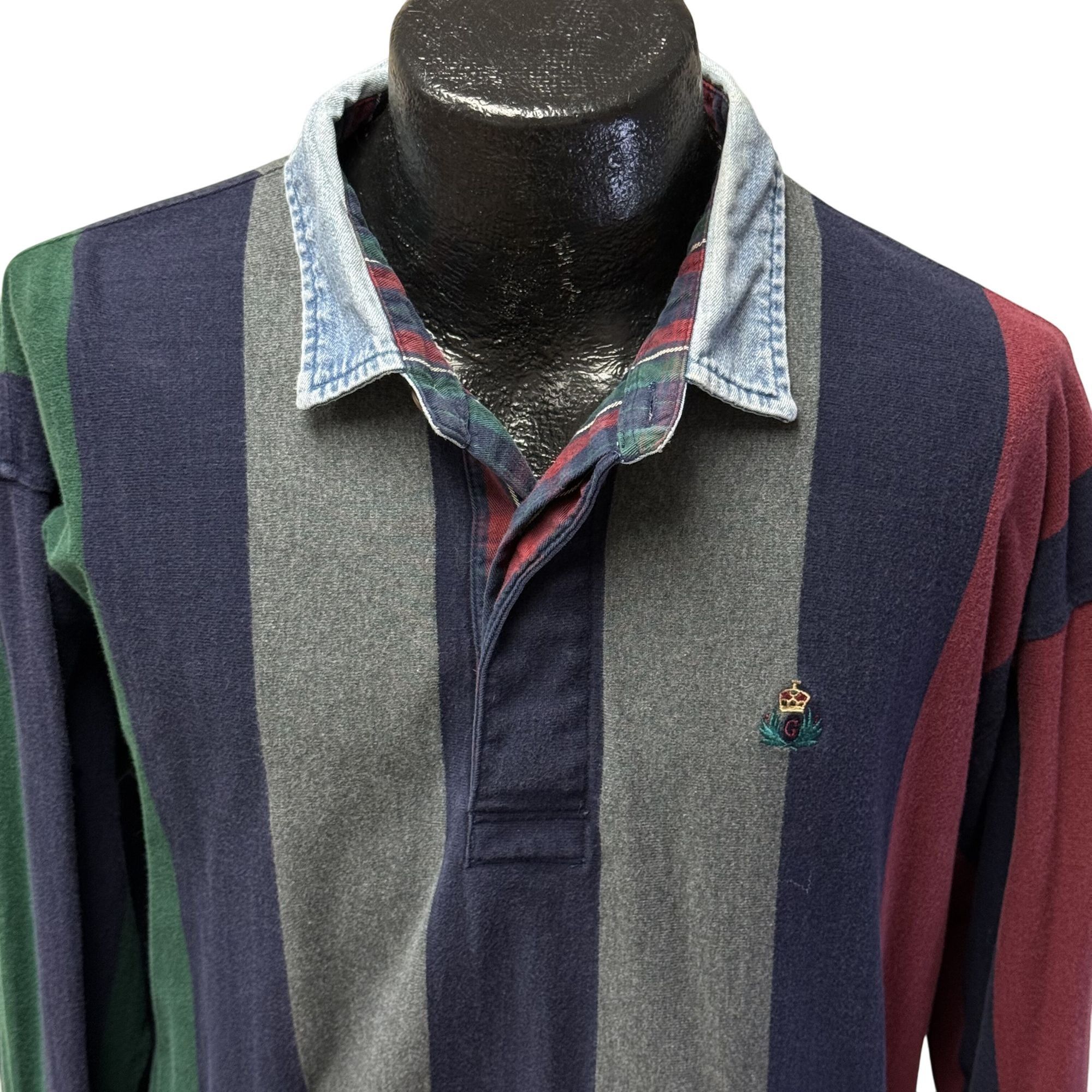 Gant Vtg Gant COLORBLOCK STRIPE Logo Crest Streetwear Polo Rugby Size US L / EU 52-54 / 3 - 6 Thumbnail