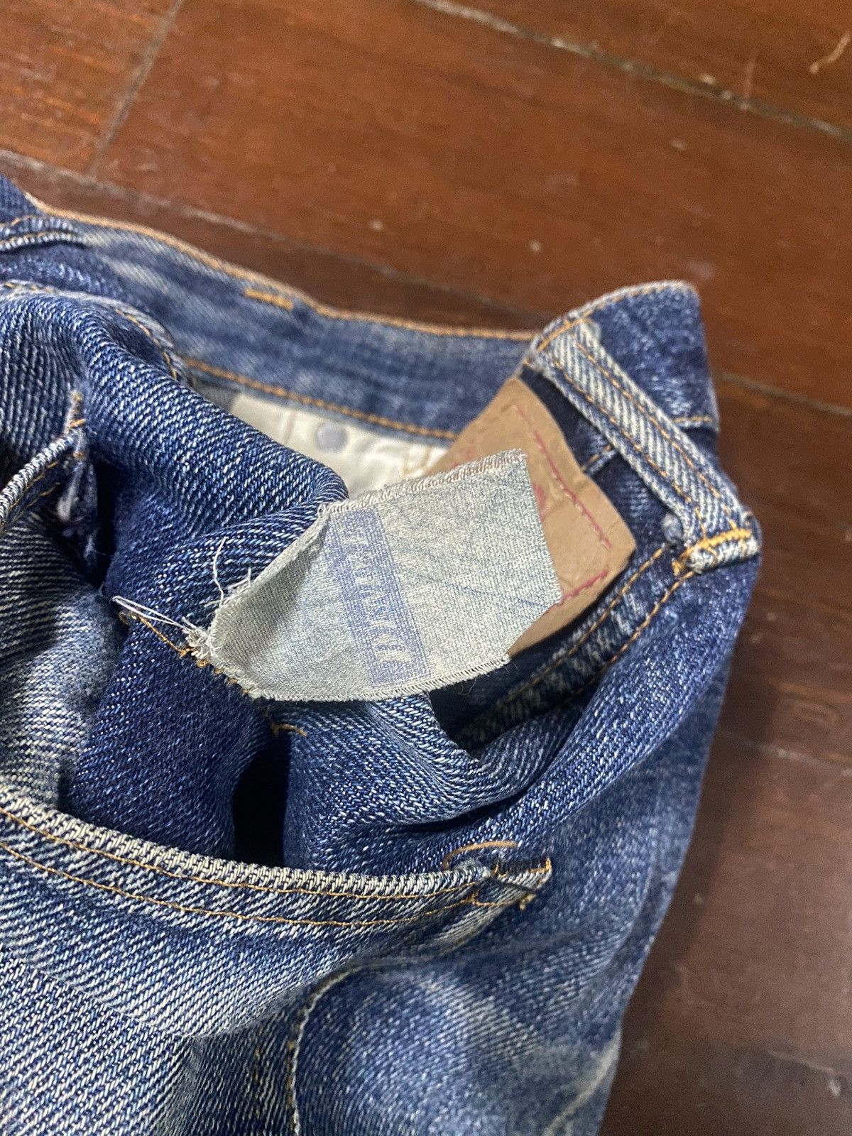 Denime Vintage 90s DENIME JAPAN Distress Mud Denim Selvedge Jeans Size US 36 / EU 52 - 18 Thumbnail