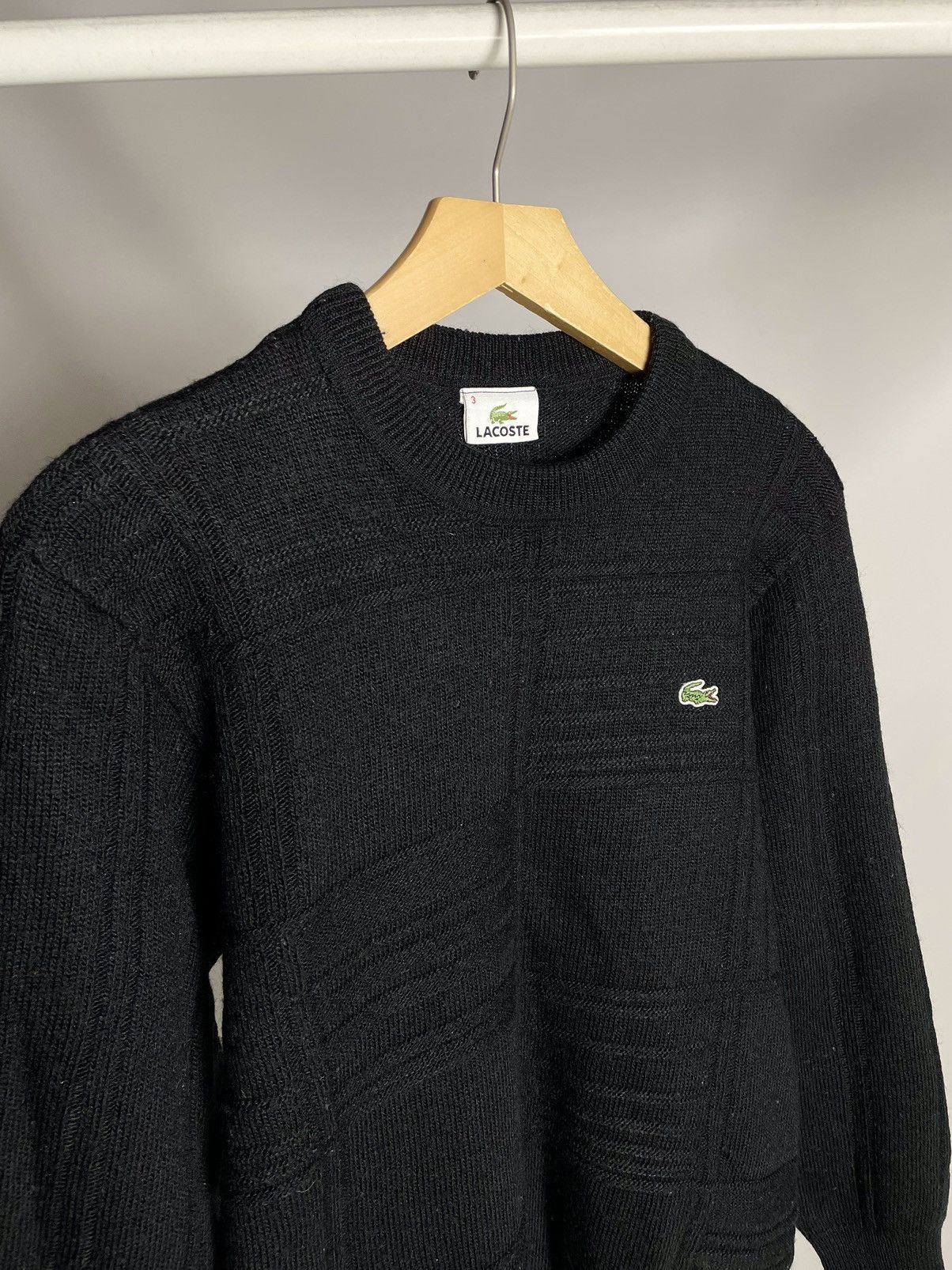 Lacoste × Vintage VINTAGE 🐈‍⬛ Lacoste Black Knitted Sweater Size US M / EU 48-50 / 2 - 3 Thumbnail