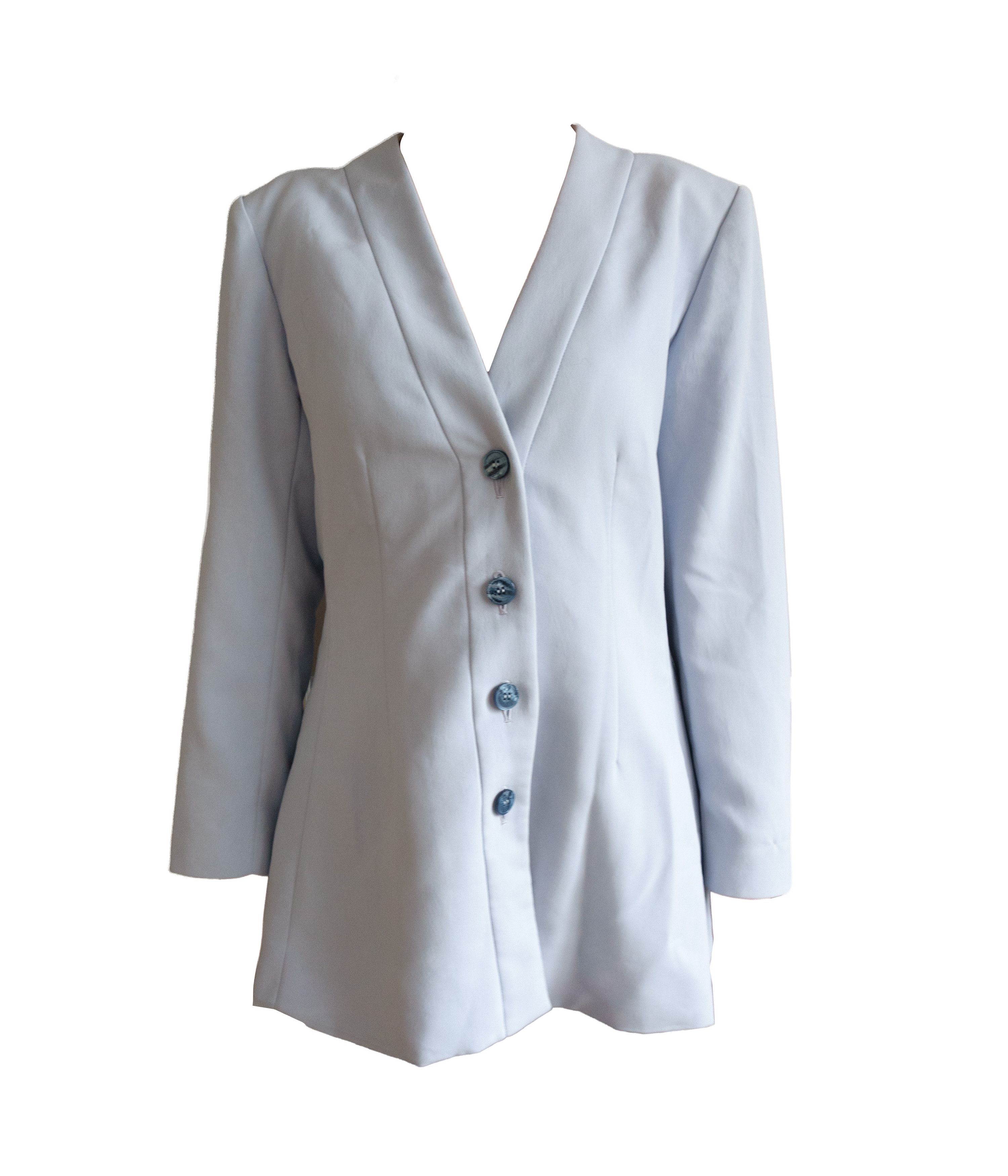 Yves Saint Laurent 90s YSL Variation Collarless Structured Hourglass Blazer Size L / US 10 / IT 46 - 2 Thumbnail