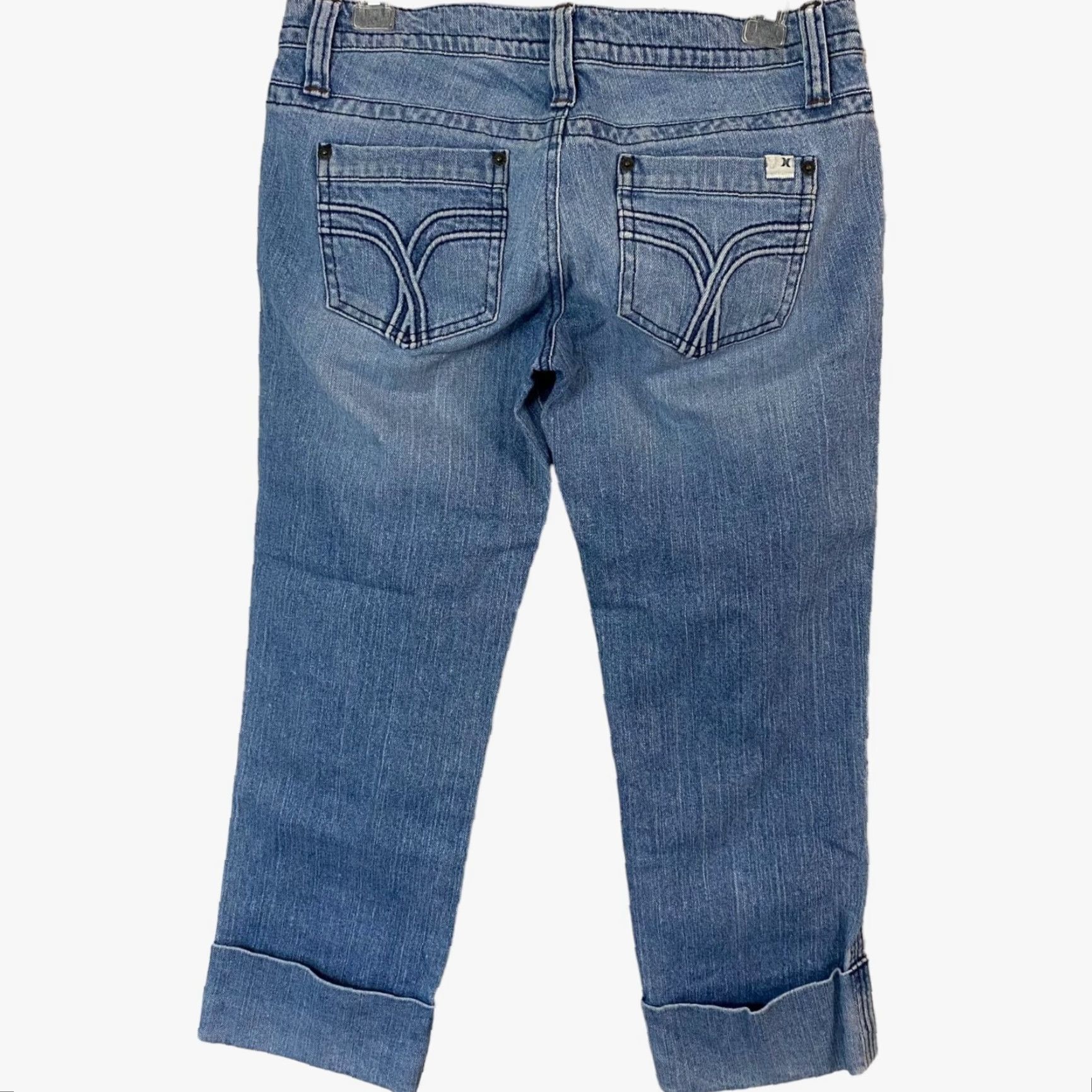 Hurley Hurley Jeans Capri Cuffed Womens 3 Blue Light Wash Low-Rise Denim Stretch Pants/Capri Jeans Size 26" / US 2 / IT 38 - 3 Thumbnail