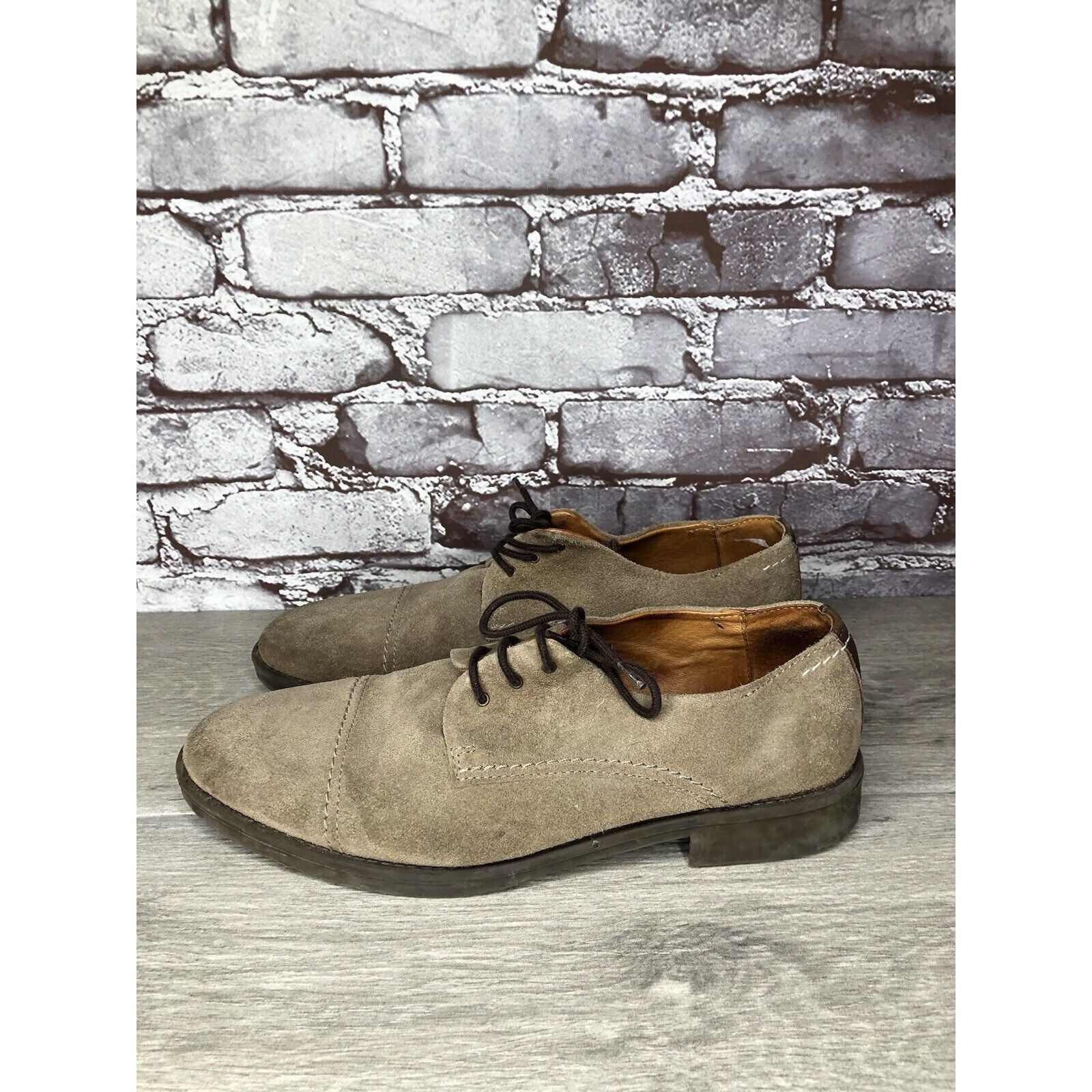 Other Experience Taupe Suede Leather Oxfords Cap Toe Casual Shoes Size US 9 / EU 42 - 1 Thumbnail