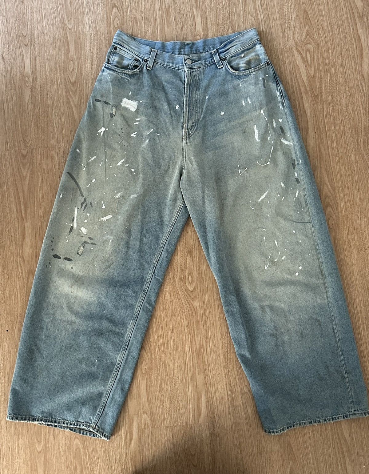Acne Studios 2023F Super Baggy Jeans Paint Splatter