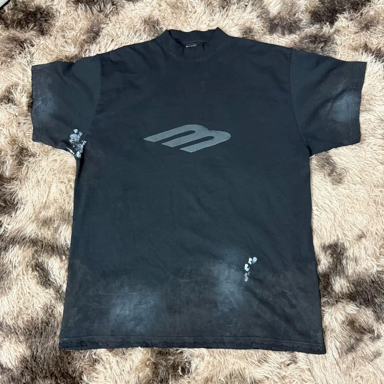 Balenciaga Balenciaga Fading effect Logo printed round neck short sle Size US M / EU 48-50 / 2 - 1 Thumbnail