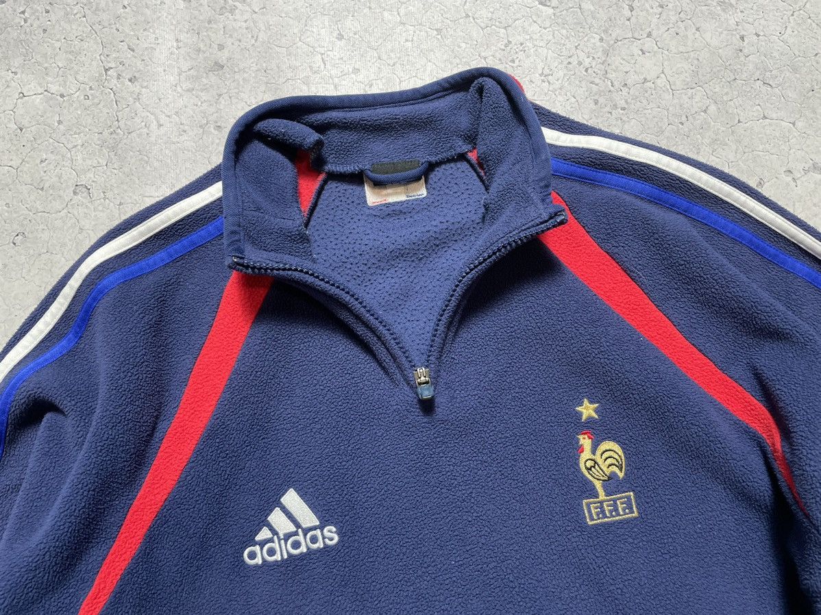 Adidas Vintage Fleece Sweatshirt 1/4 Adidas France National Team Size US M / EU 48-50 / 2 - 12 Thumbnail