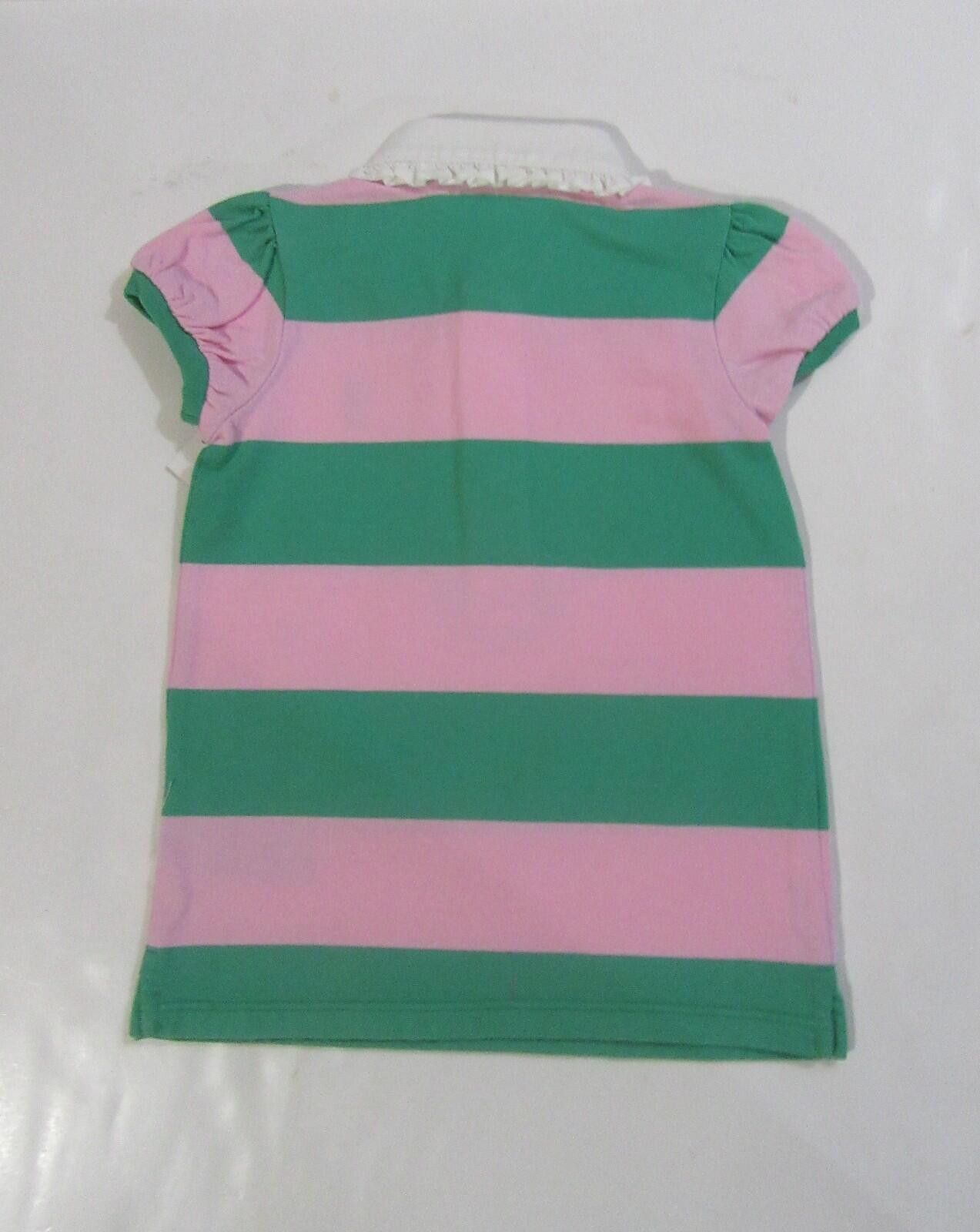 Polo Ralph Lauren Polo Ralph Lauren Baby Girls Shirt Pink Green Striped 18M Size US XXS / EU 40 - 2 Thumbnail