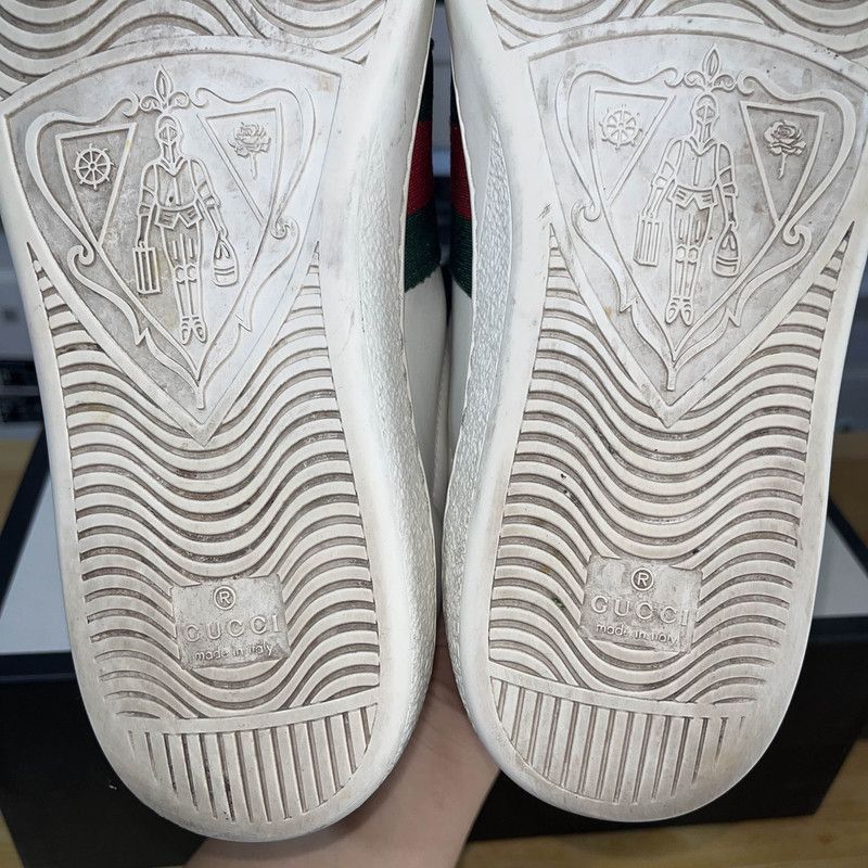 Gucci Gucci Ace White Green Fashion Sneakers for Men Size US 8 / EU 41 - 5 Thumbnail