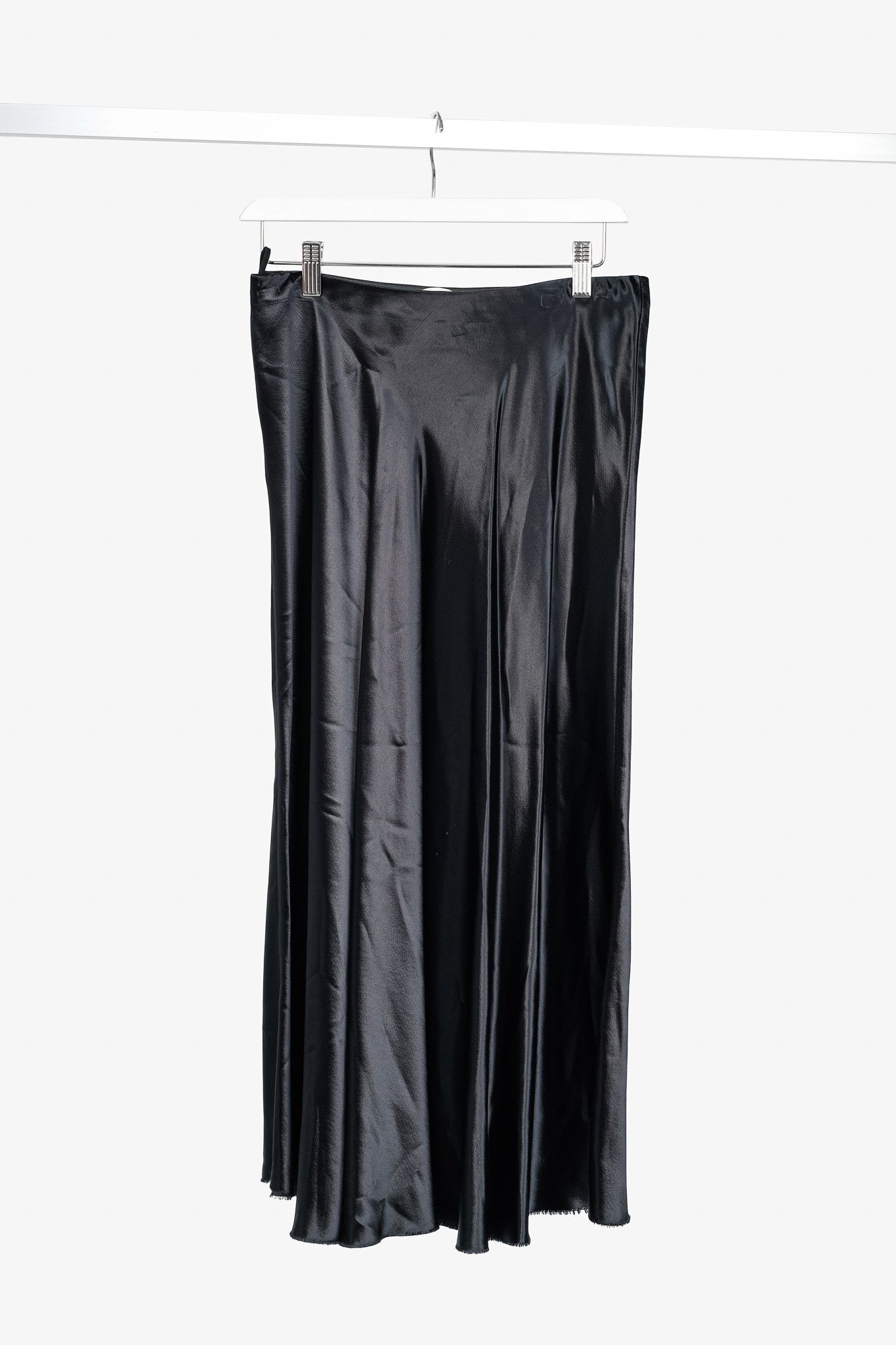 The Row The Row Medela Black Viscose-Satin A-Line Midi Skirt Size 29" - 2 Thumbnail