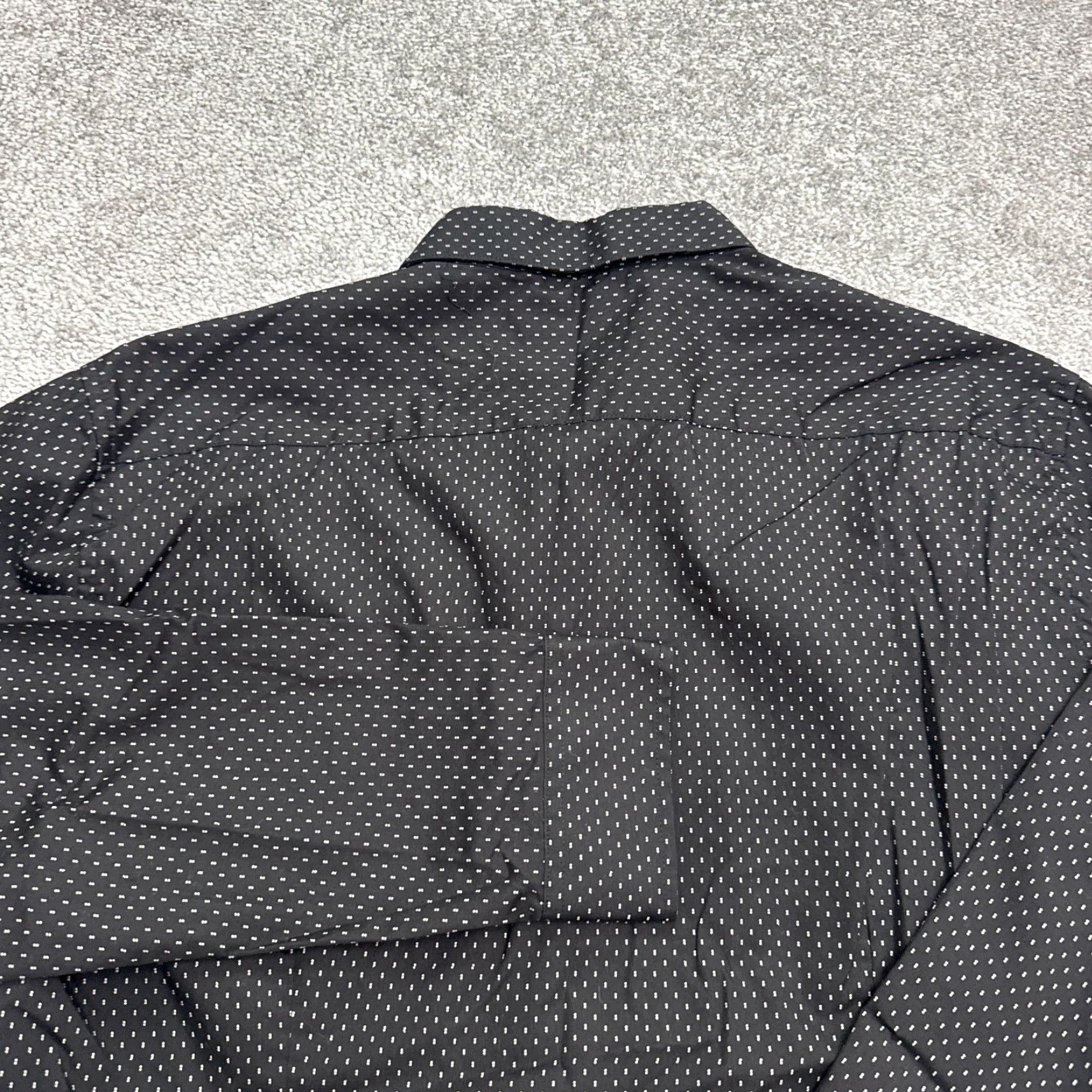 Vintage Connor Shirt Men L Black White Polka Dot Slim Fit Button-Down Long Sleeve Casual Workwear Modern Classic 90s? Size US L / EU 52-54 / 3 - 3 Thumbnail