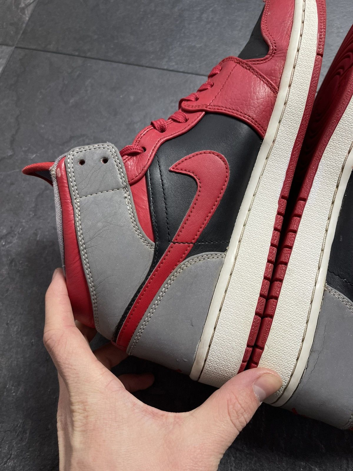 Streetwear Vintage Nike air jordan 1 mid fire red reflective Size US 10 / EU 43 - 14 Thumbnail
