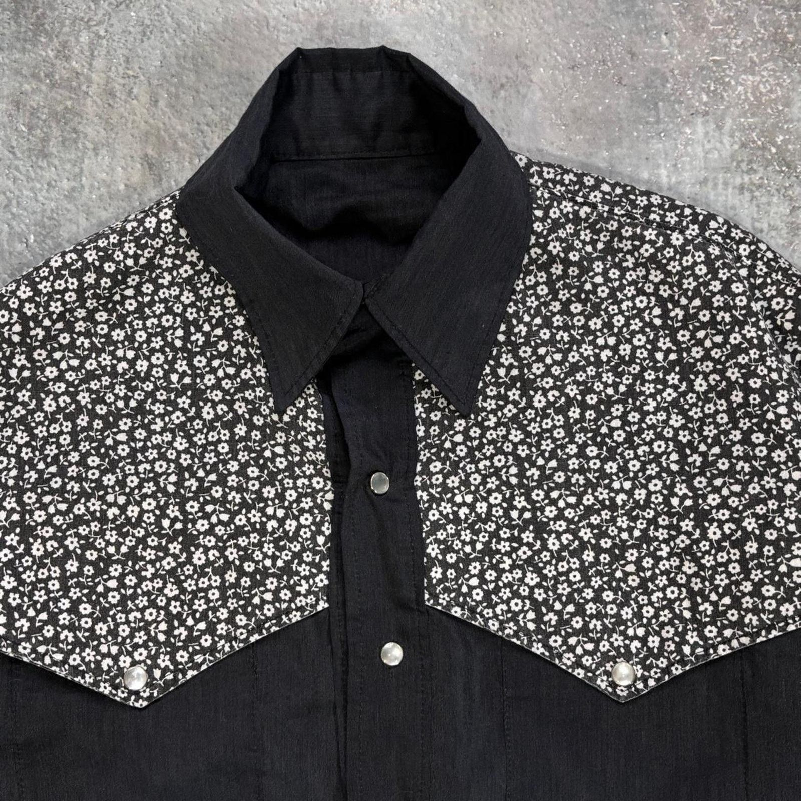 Vintage Vintage 80s Pearl Snap Western Shirt Black & White. Medium Size US M / EU 48-50 / 2 - 3 Thumbnail
