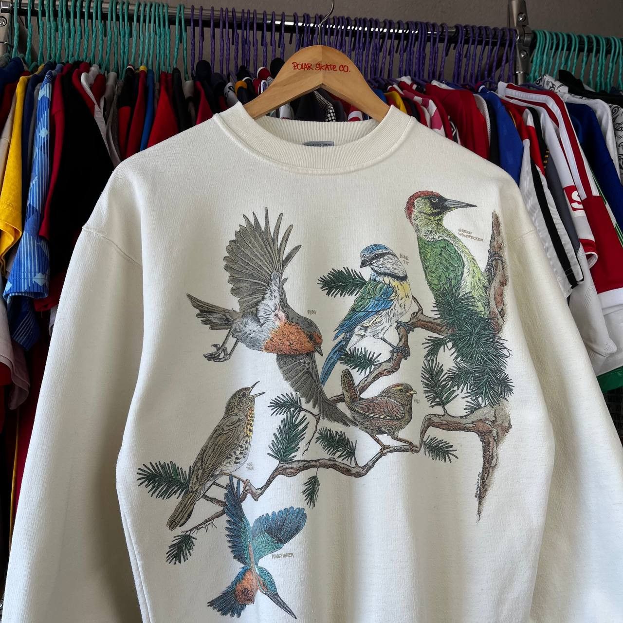 Vintage Vintage 90s Harlequin Birds Printed Sweatshirt Size S Size S / US 4 / IT 40 - 2 Thumbnail