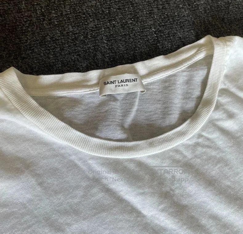 Saint Laurent Paris Saint Laurent Beige Short Sleeve T. Size US XS / EU 42 / 0 - 3 Thumbnail