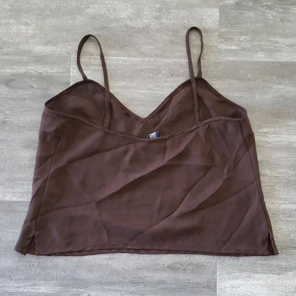 Designer Chocolate Cropped Basic Dressy Tank Size L / US 10 / IT 46 - 2 Thumbnail