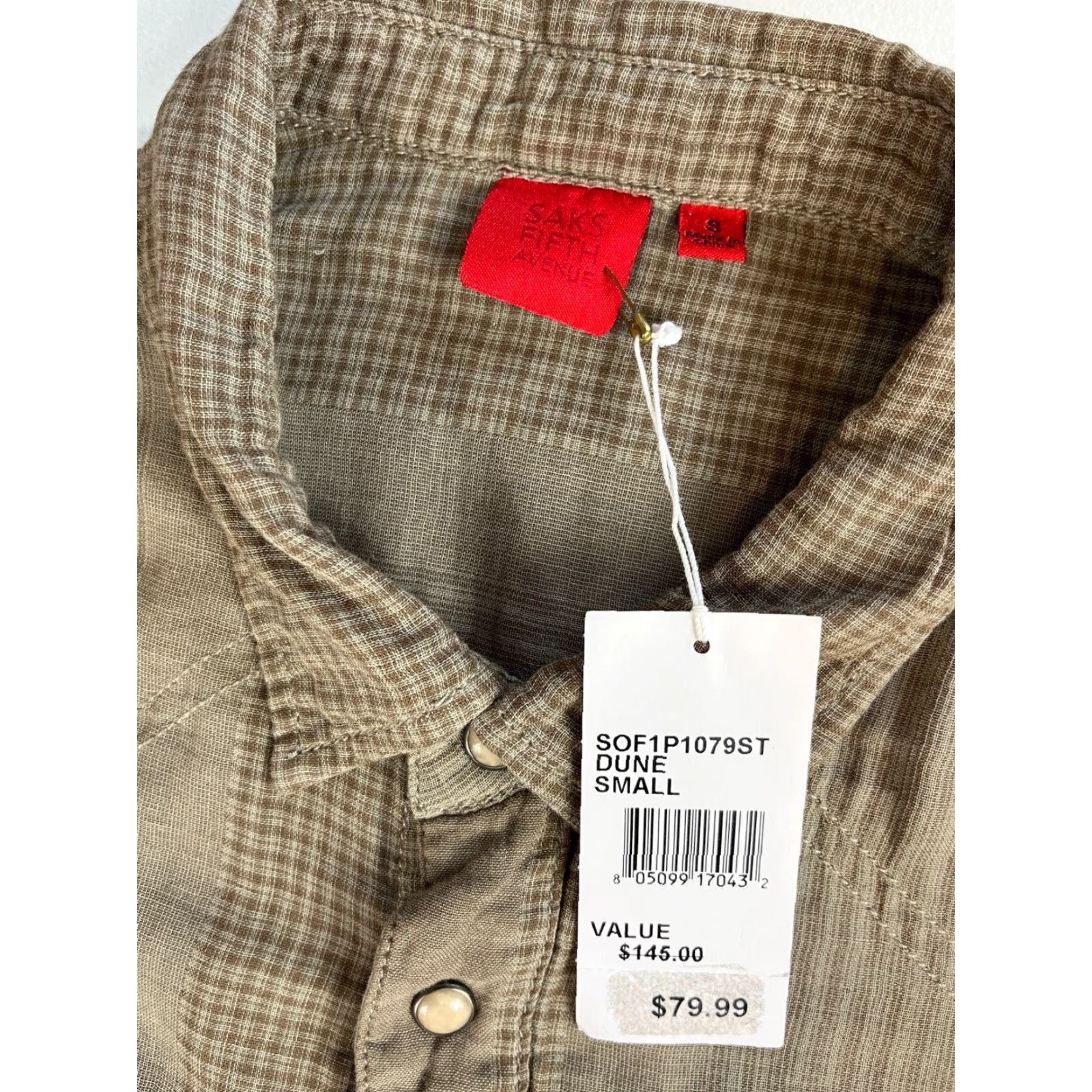 Saks Fifth Avenue Saks Fifth Avenue Men’s Pearl Snap Western Shirt Sz S Size US S / EU 44-46 / 1 - 6 Thumbnail