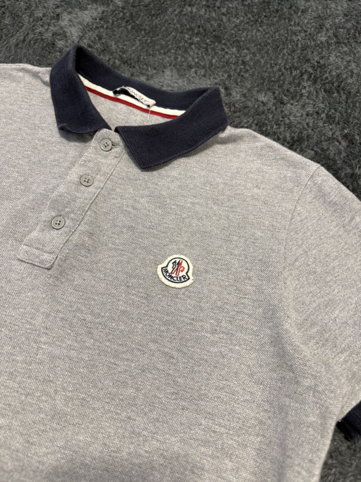 Moncler Moncler Basic Gray Polo Tee Shirt Size M / US 6-8 / IT 42-44 - 3 Thumbnail