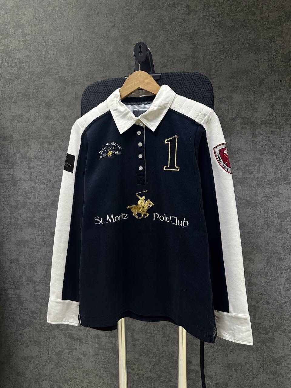 Polo Ralph Lauren × Vintage Vintage Polo Ralph Lauren Switzerland Rugby Sweatshirt Size US L / EU 52-54 / 3 - 3 Thumbnail