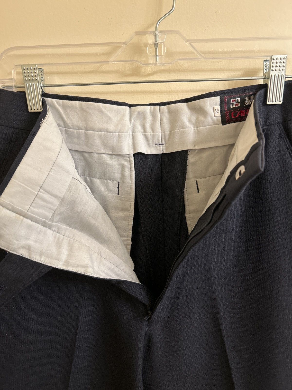 Japanese Brand × Vintage Navy Formal Dress Slacks Size US 30 / EU 46 - 4 Thumbnail