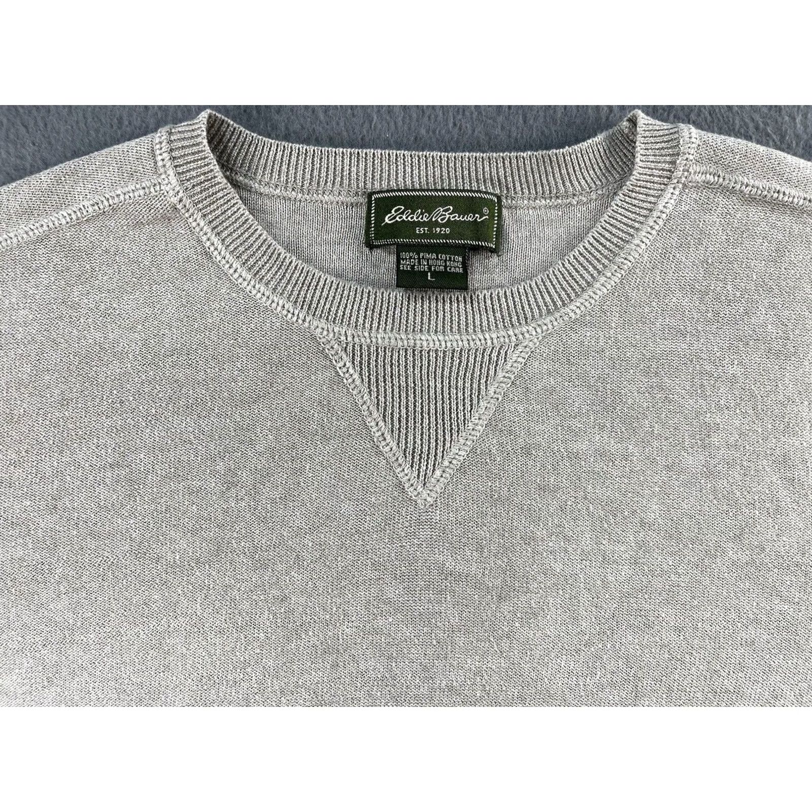 Eddie Bauer Eddie Bauer Sweater Crewneck Pullover Large 100% Cotton Brown Mens Hong Kong Size US L / EU 52-54 / 3 - 2 Thumbnail