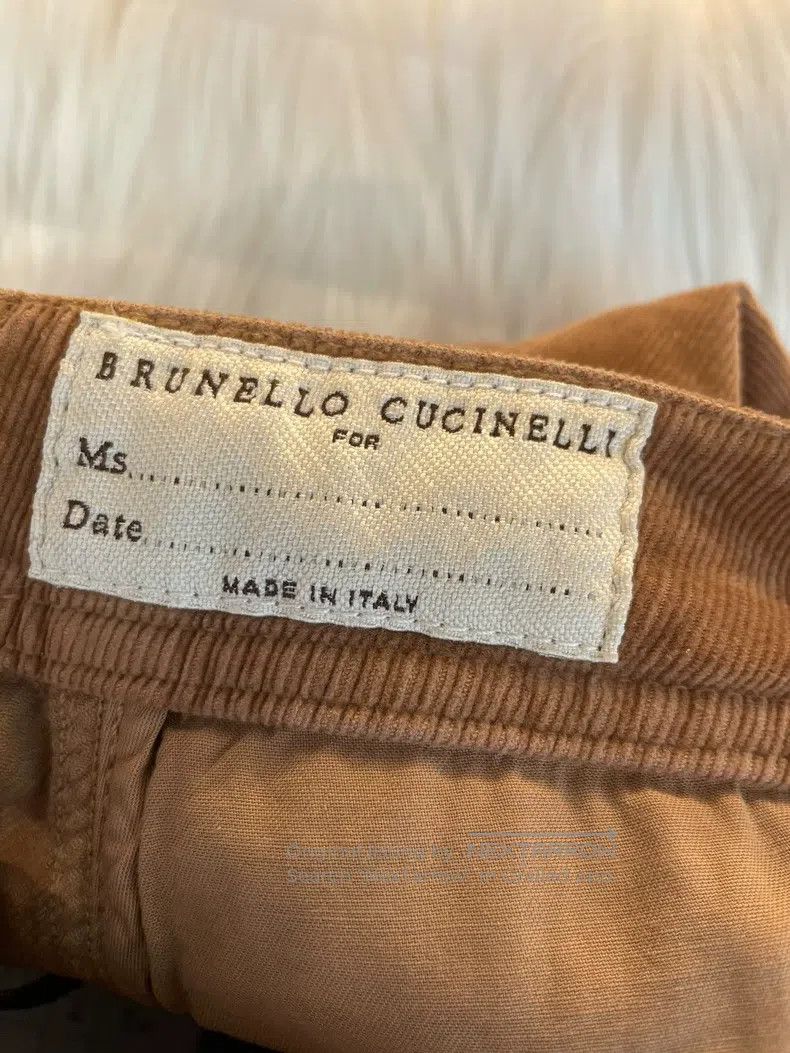 Brunello Cucinelli Brunello Cucinelli Khaki Cotton Beaded Casual Pants Size 28" / US 6 / IT 42 - 7 Thumbnail