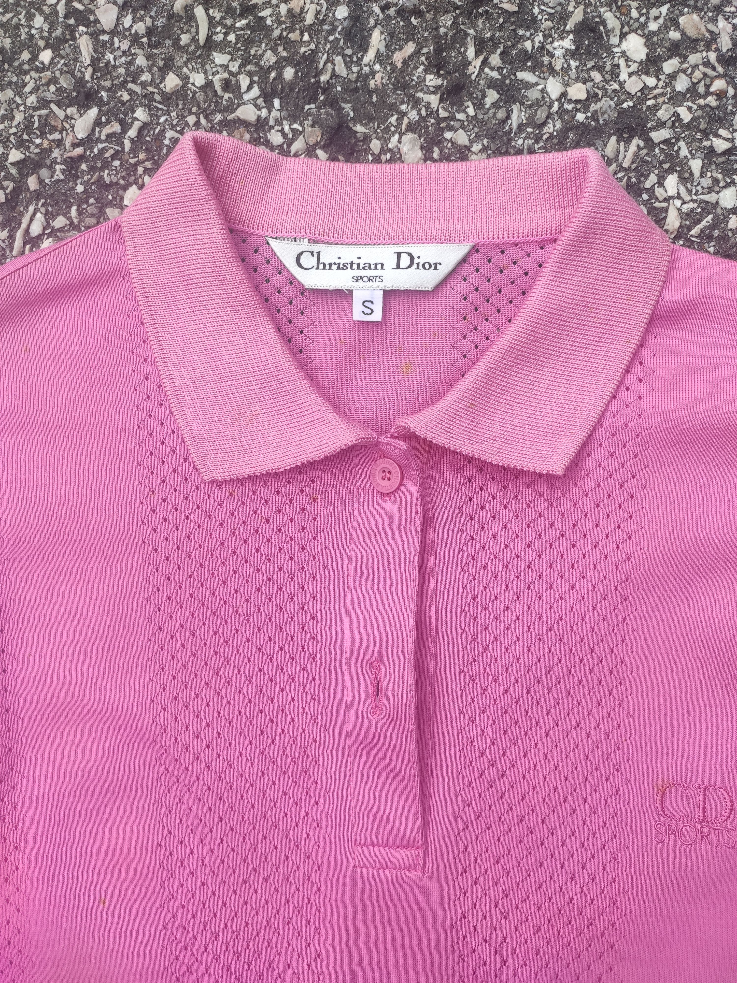 Christian Dior Monsieur Vintage Christian Dior Sports Pink Perforated Polo Size M / US 6-8 / IT 42-44 - 3 Thumbnail