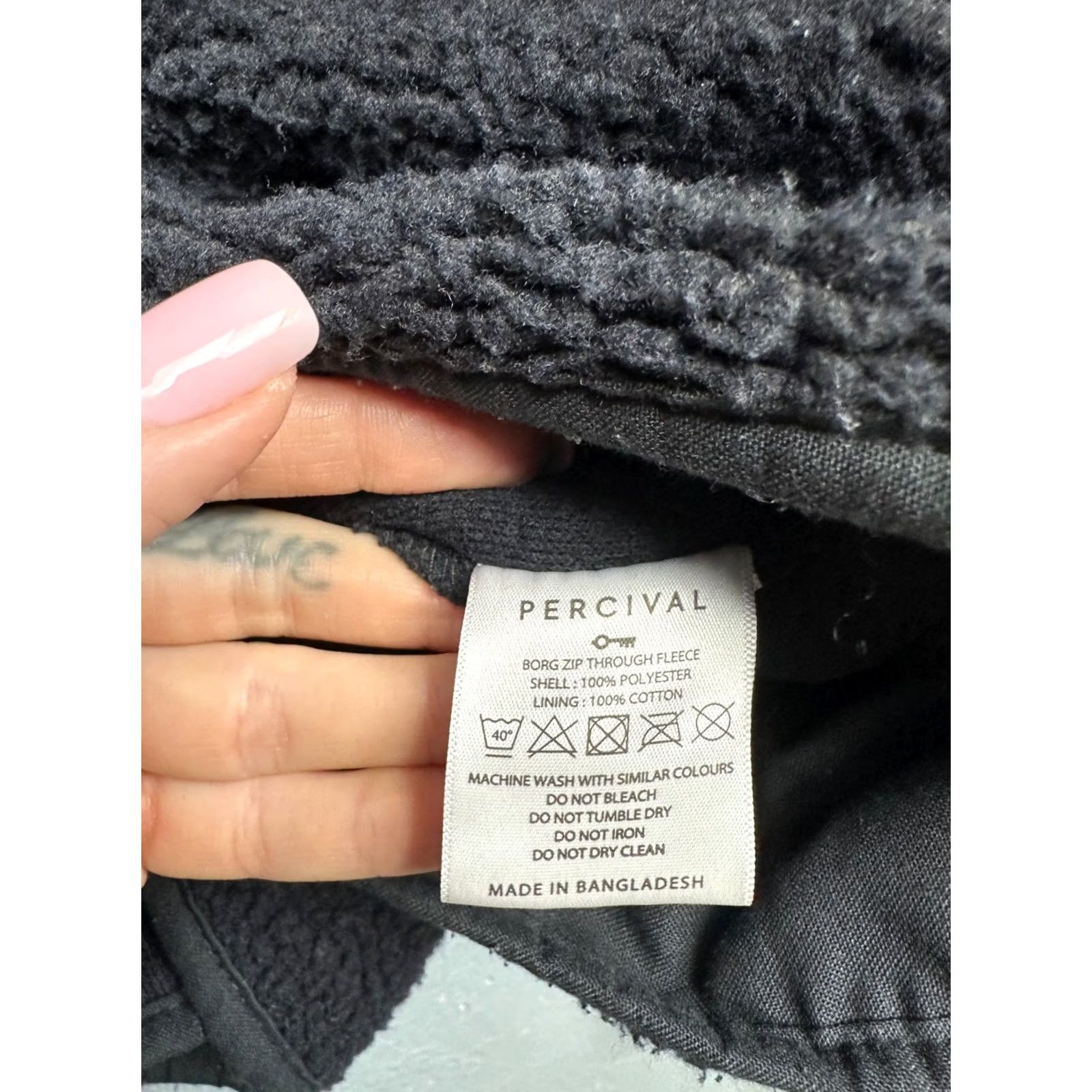 Percival Percival Mens Full Zip Teddy Fleece Sherpa Jacket M Black Size US M / EU 48-50 / 2 - 5 Thumbnail