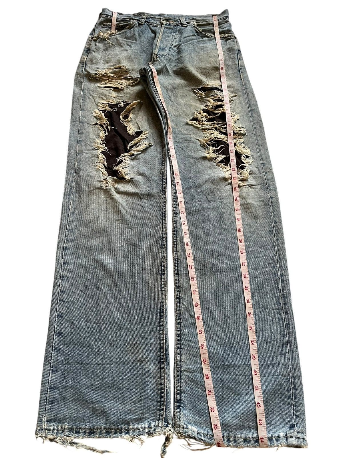 Japanese Brand × Lee Vintage Lee Japanese Selvedge Blue Wash Distress Baggy Jeans Size US 31 - 13 Thumbnail