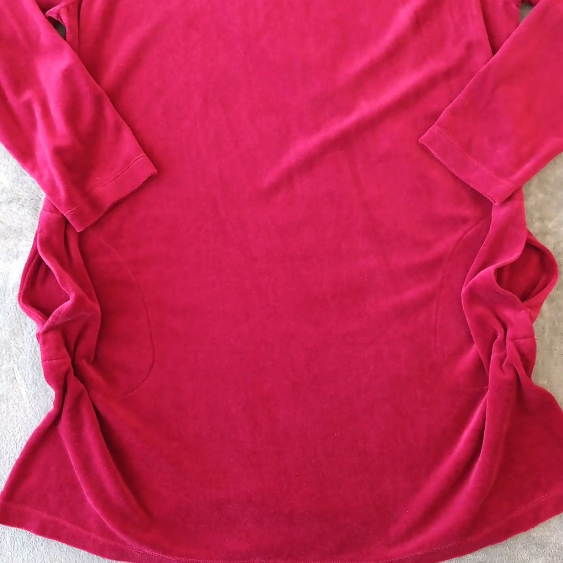 J. Jill J.Jill Shift Dress XL Red Velour Long Sleeve Pockets Knee Length Women Regular Vintage No Dress Size XL / US 12-14 / IT 48-50 - 3 Thumbnail
