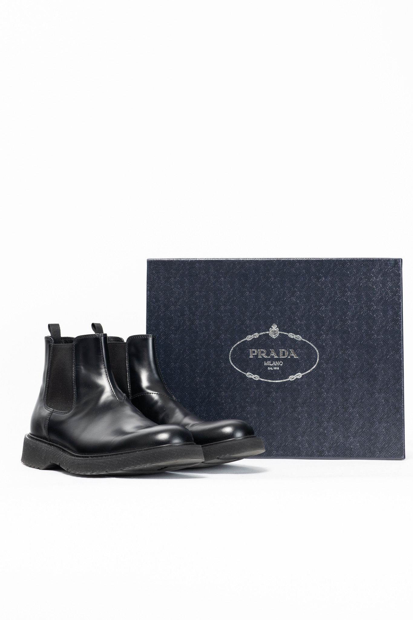 Prada Prada Black Leather Chelsea Ankle Boots Size US 9 / EU 42 - 12 Thumbnail