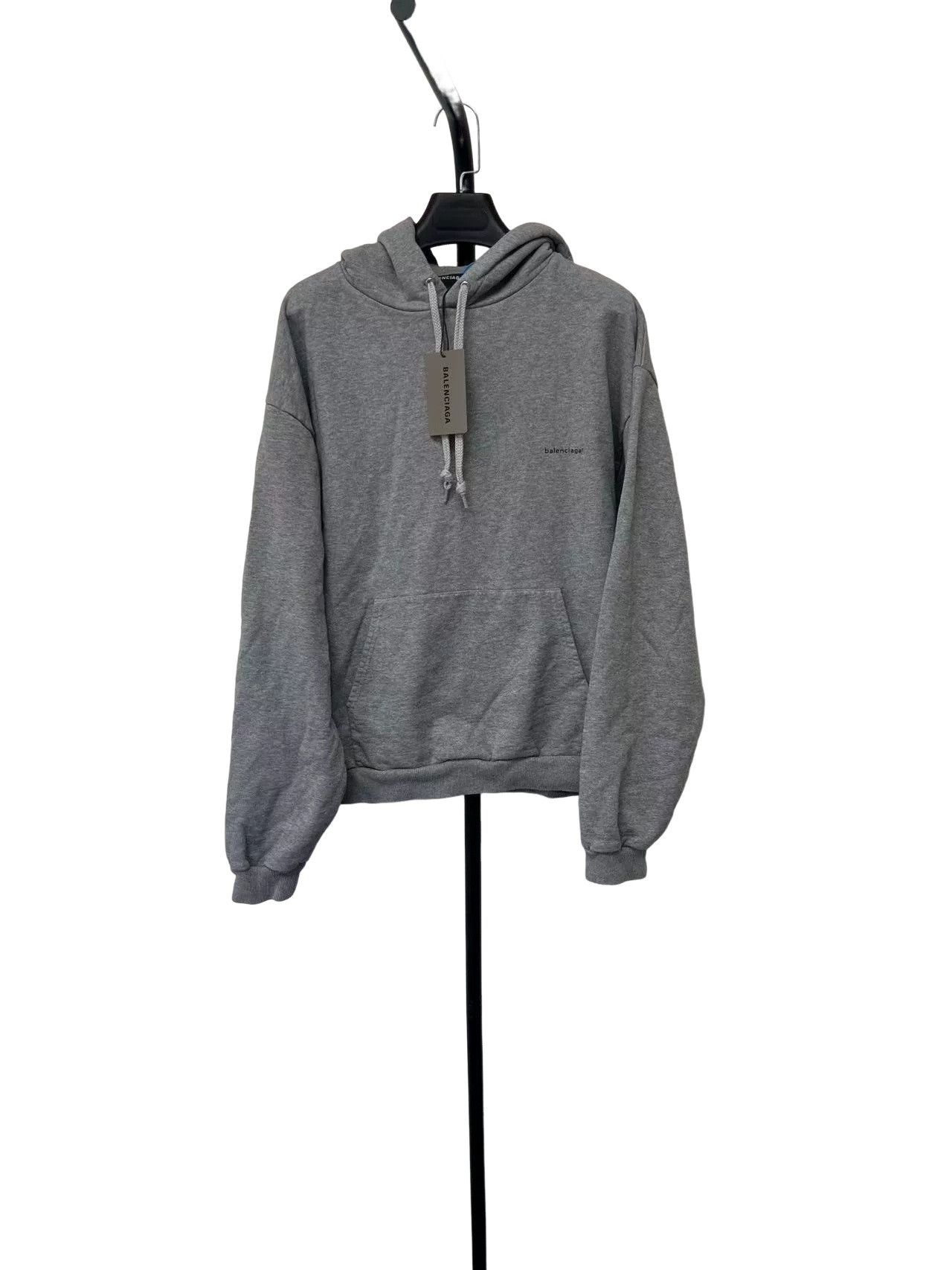 Balenciaga Balenciaga Logo Print Hoodie Gray Size L Size US L / EU 52-54 / 3 - 1 Thumbnail