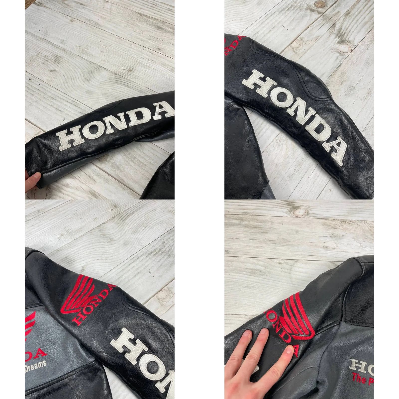 Honda VINTAGE Honda Racing Leather Motorcycle Jacket Moto Men XS Black Jacket Size US XS / EU 42 / 0 - 8 Thumbnail