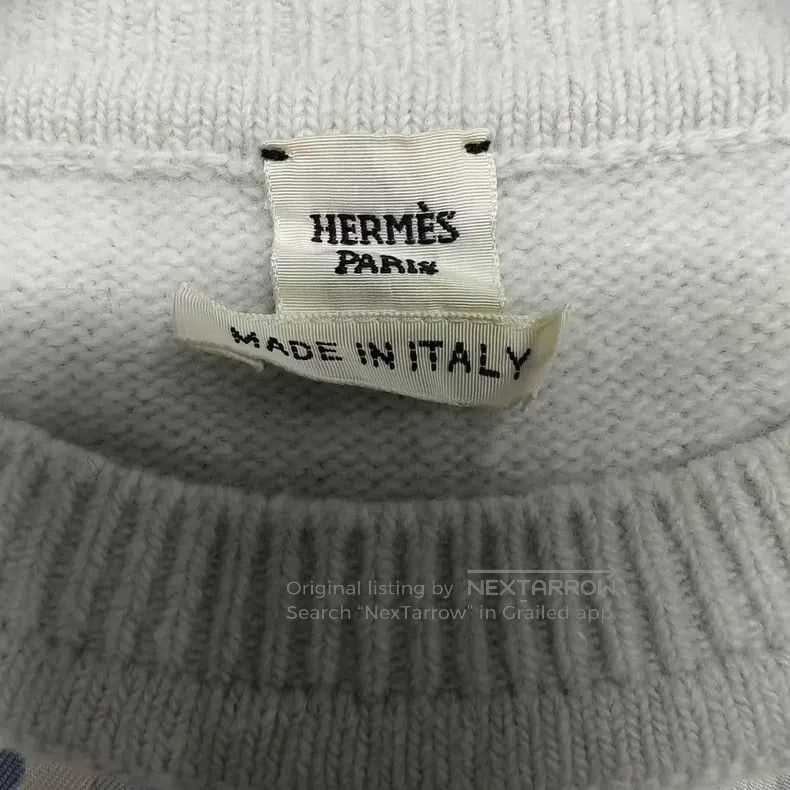 Hermes Hermes Mist Blue Silk Patchwork Knit Top Size XS / US 0-2 / IT 36-38 - 4 Thumbnail