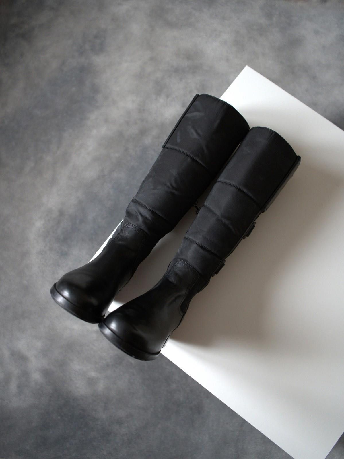 Prada 2000s Prada Biker Strap Logo Knee-High Leather Boots Size US 6 / IT 36 - 6 Thumbnail
