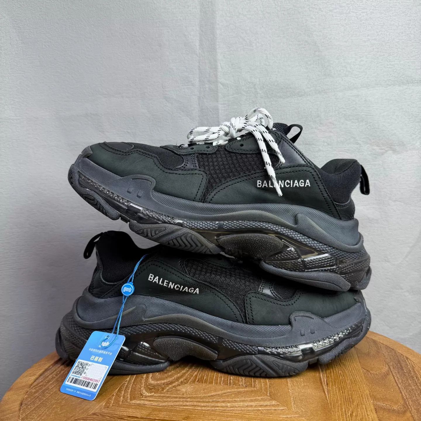 Balenciaga Balenciaga Triple S Distressed Black 42 Size US 9 / EU 42 - 7 Thumbnail