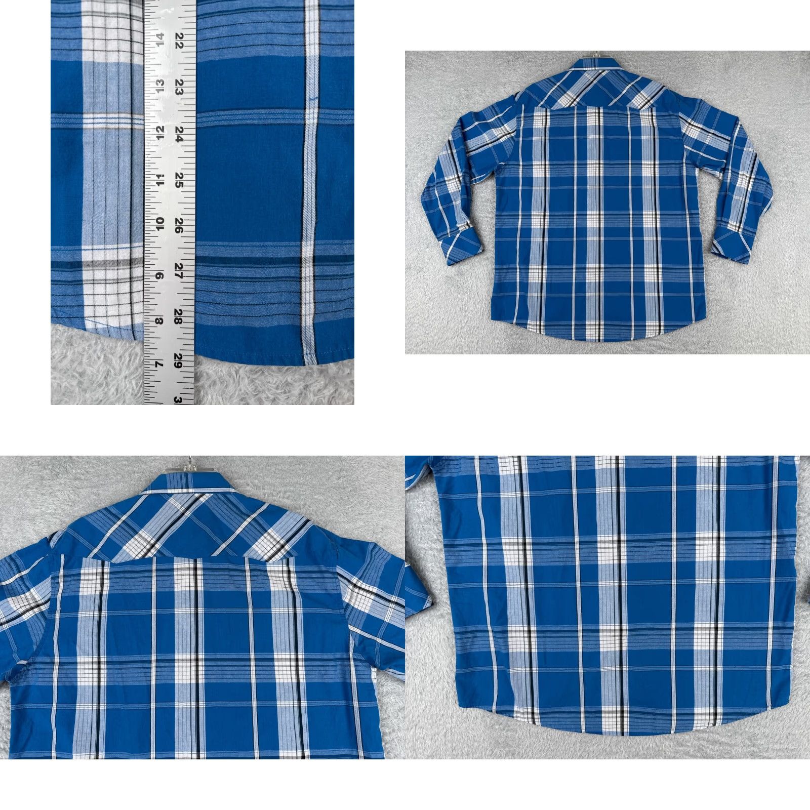 Vintage Gioberti Shirt Men Medium Blue White Plaid Pearl Snap Western Cotton Long Sleeve Size US M / EU 48-50 / 2 - 9 Thumbnail