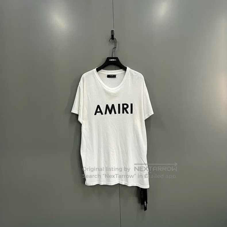 Amiri Amiri Size XL White printed logo short sleeves Size US XL / EU 56 / 4 - 1 Thumbnail