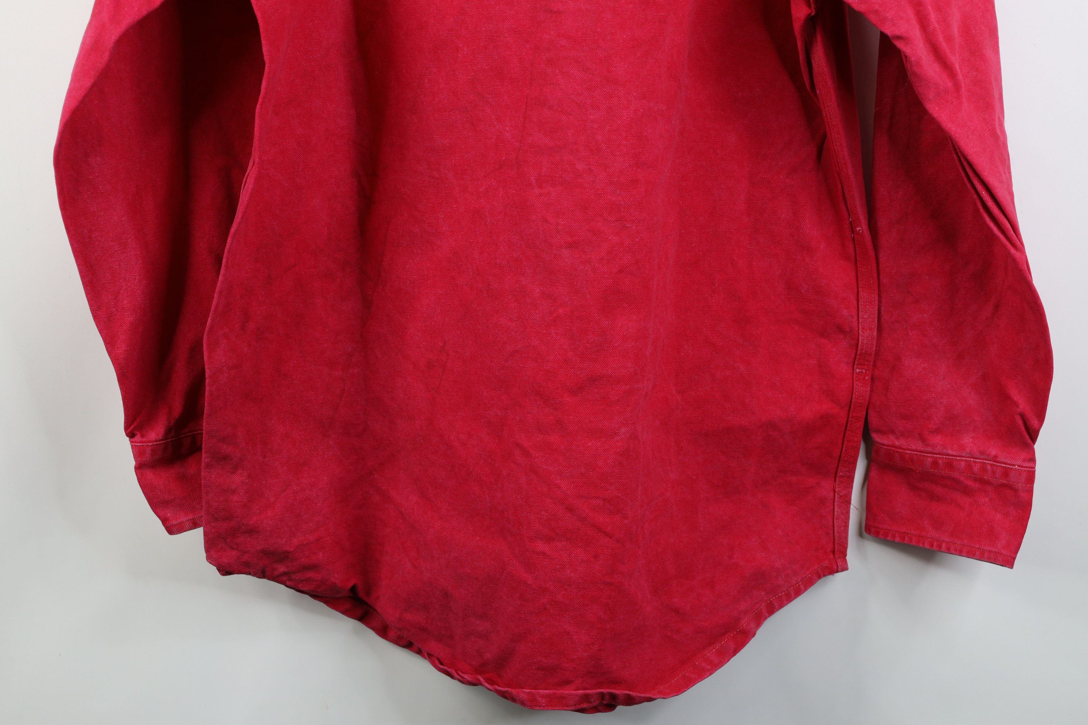Carhartt Vintage 90s Carhartt Acid Wash Canvas Button Shirt Red USA Size US M / EU 48-50 / 2 - 16 Thumbnail
