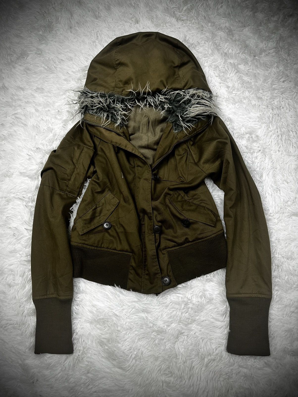 Japanese Brand 💥rare💥 osmosis faux fur punk lgb x goa style hoodie jacket Size US M / EU 48-50 / 2 - 4 Thumbnail