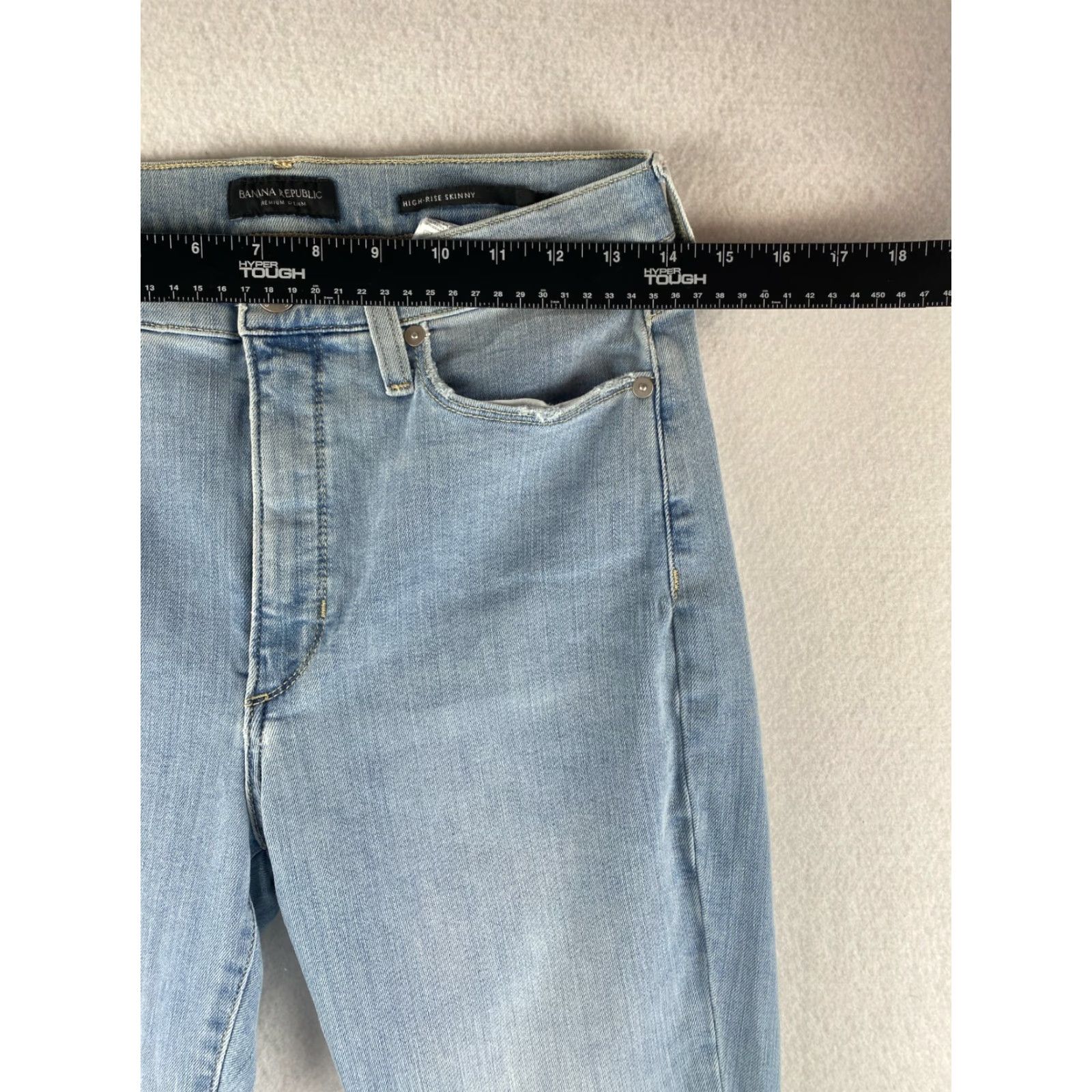 Banana Republic Banana Republic Jeans Womens High-Rise Skinny 28 Light Blue Distressed Denim Cotton Elastane Stretch 27 In Inseam 5-Pocket Size 28" / US 6 / IT 42 - 4 Thumbnail