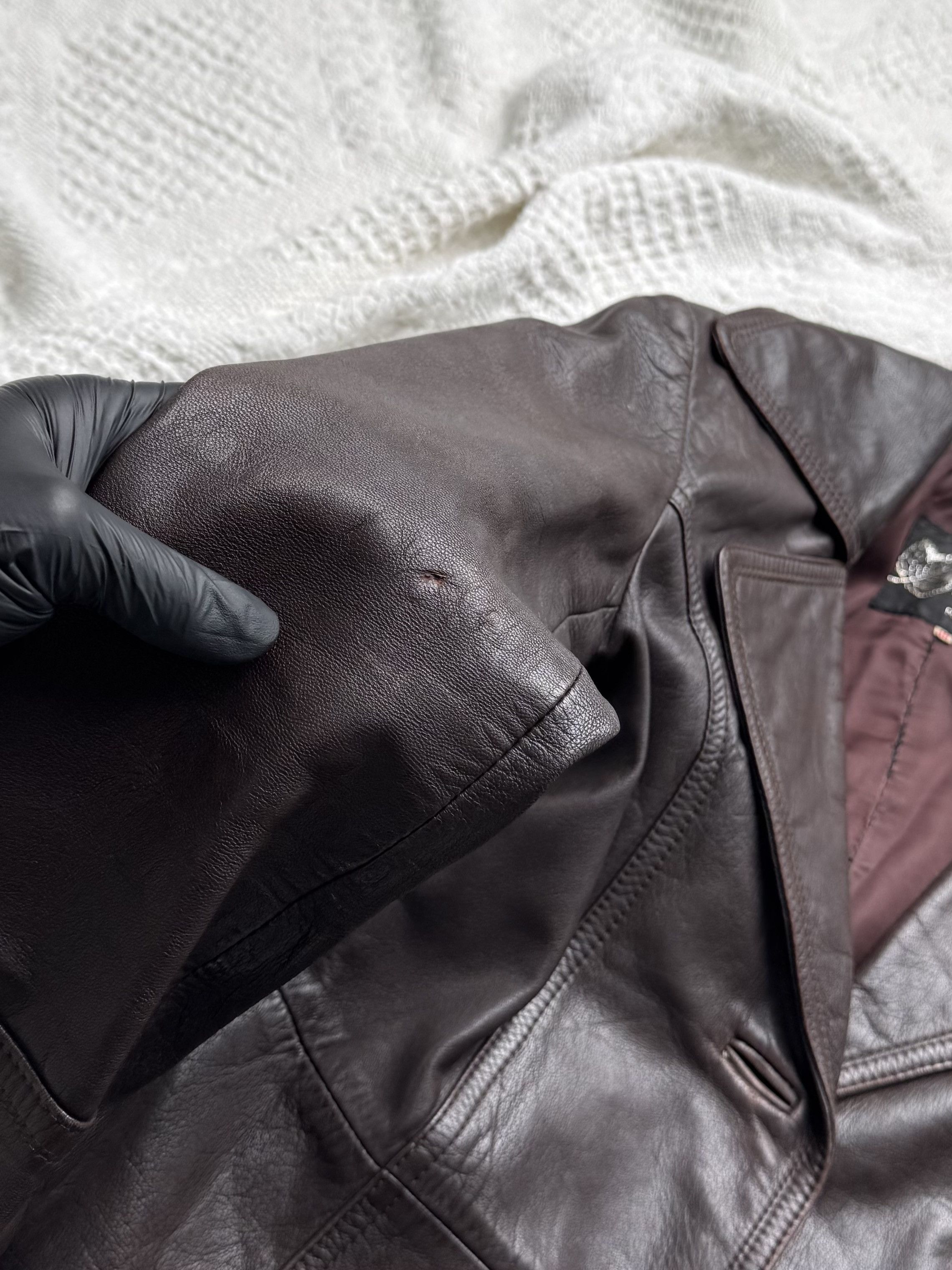 Vintage Vintage Genuine Leather Jacket Button Front Tailored Classic Size L / US 10 / IT 46 - 6 Thumbnail