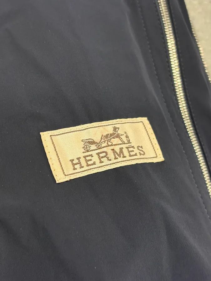 Hermes Hermès Metallic Blue Nylon Bomber Jacket Size US M / EU 48-50 / 2 - 10 Thumbnail