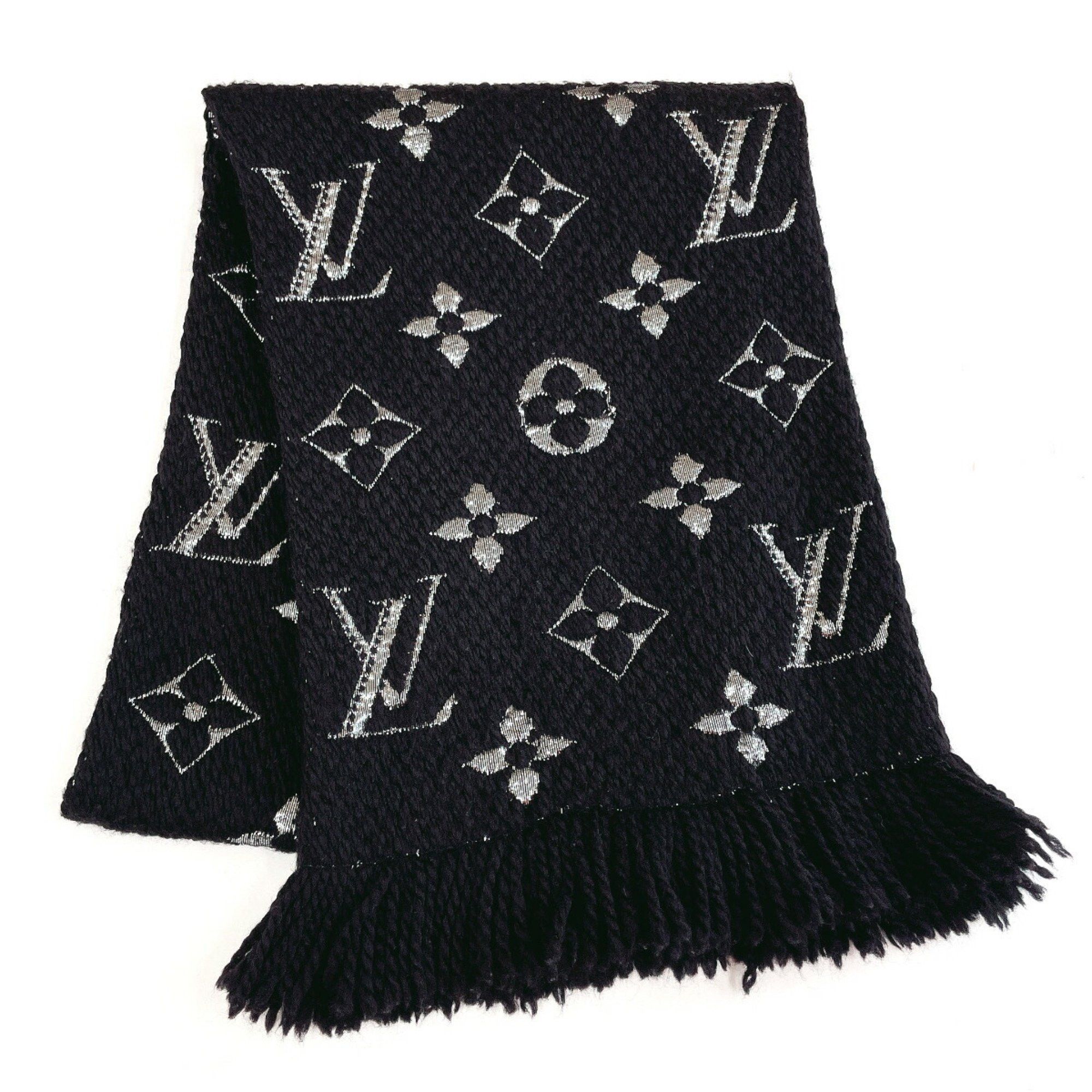 image of Louis Vuitton Echarpe Mania Shine M75833 Scarf Wool/silk/polyester Black Women's N4013578
