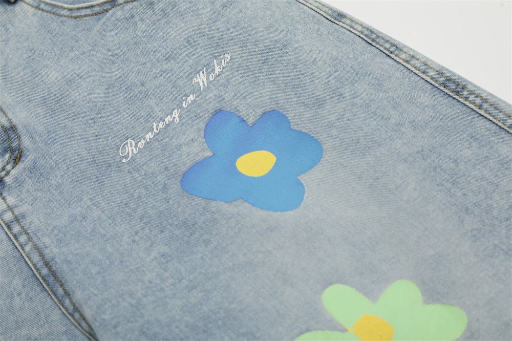 Japanese Brand × Jean Men's old washed casual loose floral print denim shorts y2k Size US 32 / EU 48 - 5 Thumbnail