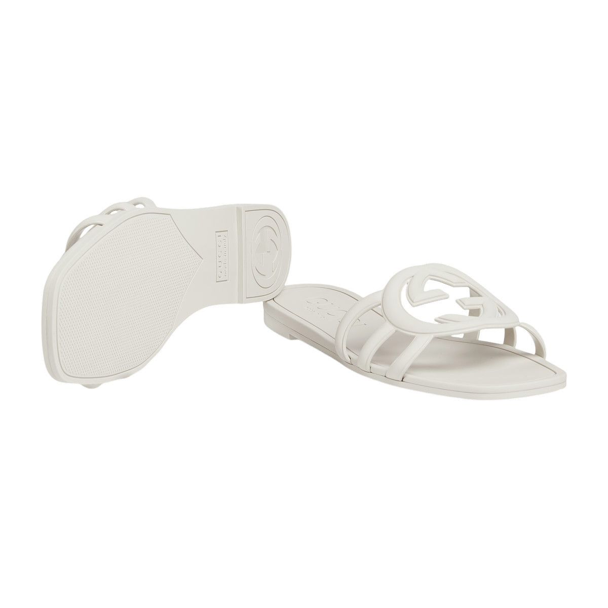 Gucci GUCCI Shift $550 White Interlocking G Slide Sandals New & Au Size US 11 / IT 41 - 5 Thumbnail