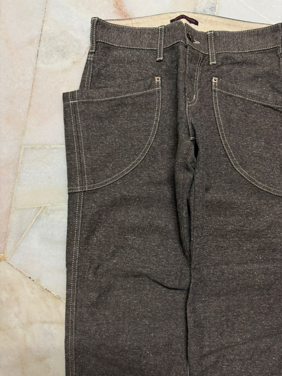 Beauty Beast 💥Sick💥Rare 90s Et NippoN Big Pocket Wool Brown Pants Japan Size US 27 - 4 Thumbnail