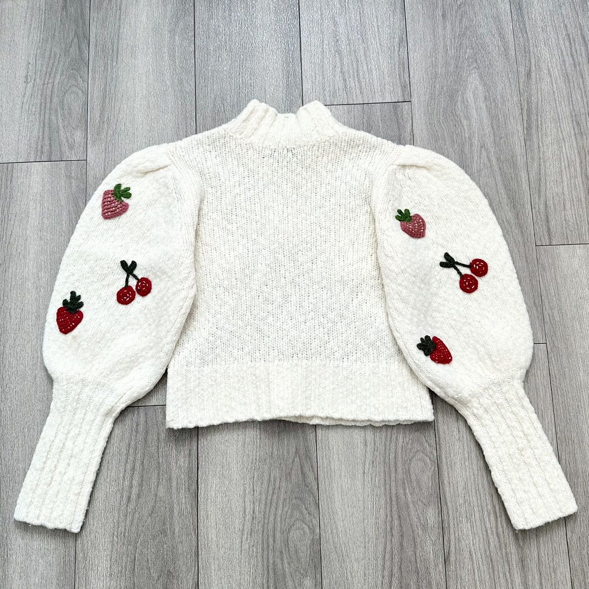 Sea New York SEA Reese Crochet Fruit Appliqué Wool Blend Sweater Size XS / US 0-2 / IT 36-38 - 10 Thumbnail