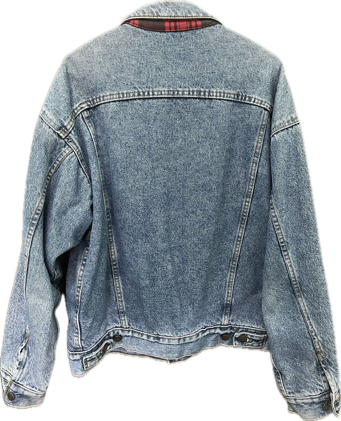 Levi's × Levi's Vintage Clothing × Vintage Vintage Levi's 80s Denim Trucker Jacket 70417 Flannel Lined Size US M / EU 48-50 / 2 - 2 Thumbnail