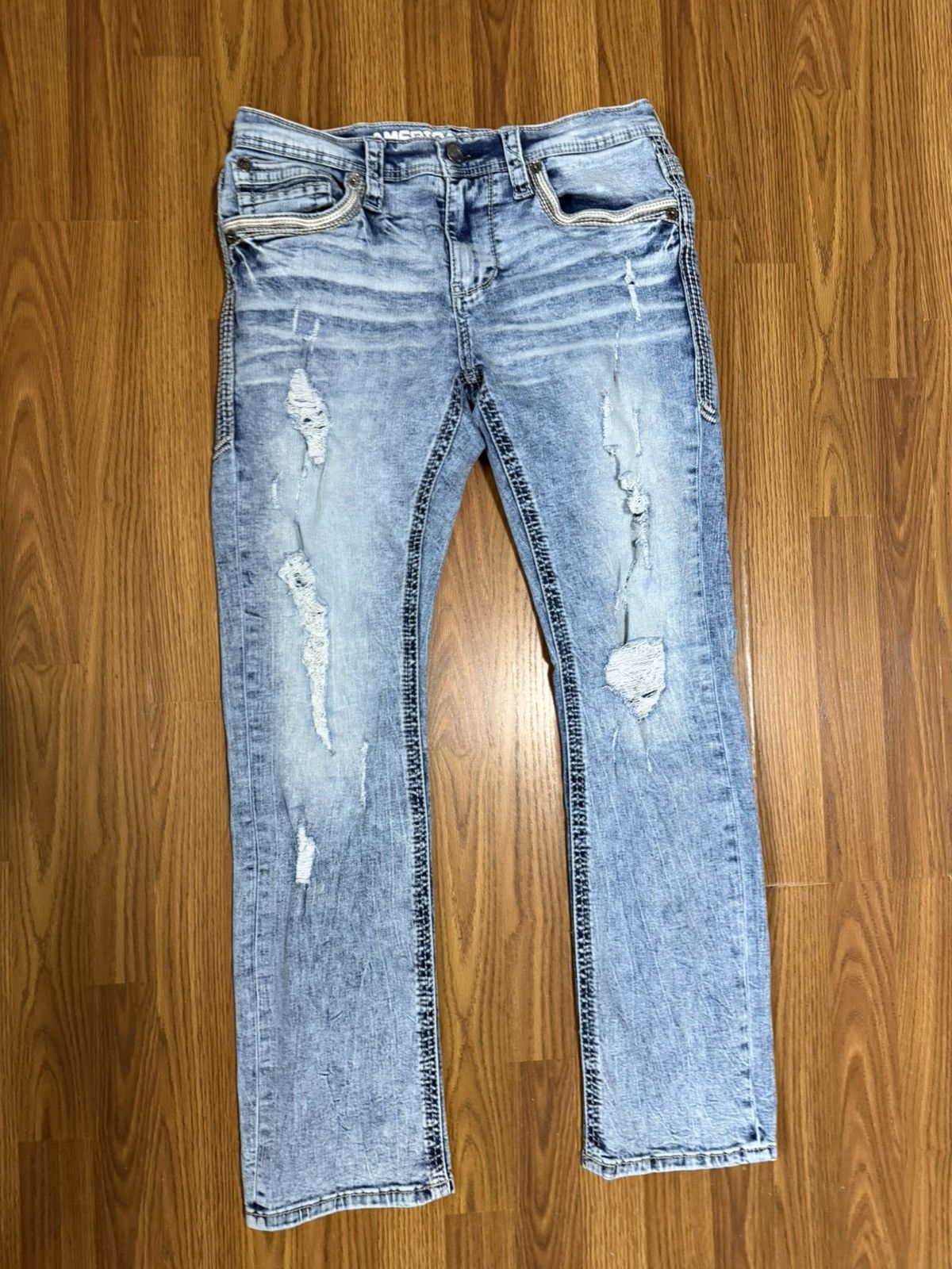 BKE American Fighter Striker Relaxed Straight Stretch Jeans 32R Size US 32 / EU 48 - 1 Thumbnail