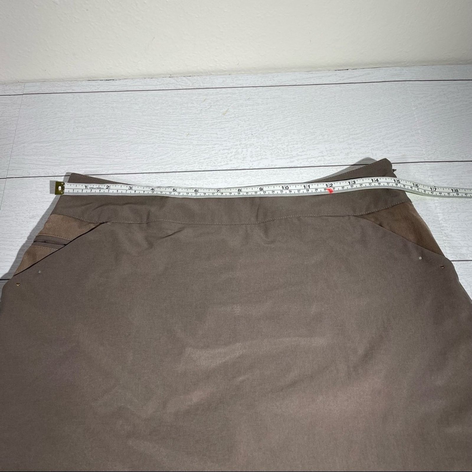 Other Tail Tech Brown Mini Skirt Size 6 Side Zip Stretch Trim Size 28" / US 6 / IT 42 - 6 Thumbnail